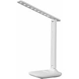 LAMPKA LED NOCNA BIURKOWA SZKOLNA KREŚLARSKA NA BIURKO LAMPA UCHYT NA TEL. -E147 ZE WZOREM EKO SKÓRY
