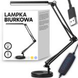 LAMPA KREŚLARSKA BIURKOWA DO PRACY SZKOŁY 3 BARWY LED REGULOWANA MOCNA -E143-2
