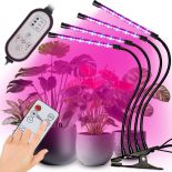 - 4x LAMPA DO WZROSTU UPRAWY ROŚLIN 80x LED FULL SPECTRUM 36W + PILOT - E949-1