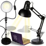 LAMPKA NA BIURKO BIURKOWA LAMPA NOCNA KREŚLARSKA REGULOWANA UCHWYT E27 LED