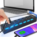 HUB USB ROZDZIELACZ 7 PORTÓW ROZGAŁĘŹNIK USB 3.0