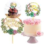 TOPPER NA TORT HAPPY BIRTHDAY NAPIS OZDOBNY NA IMPREZĘ URODZINOWĄ DEKORACJA