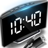 ZEGAR ELEKTRONICZNY BUDZIK LUSTRO STOJĄCY WYŚWIETLACZ LED TERMOMETR -E183