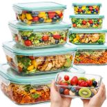 LUNCHBOX POJEMNIK SZKLANY NA ŻYWNOŚĆ ŻAROODPORNE SZCZELNE ZESTAW 4SZT