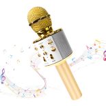 MIKROFON KARAOKE BEZPRZEWODOWY BLUETOOTH GŁOŚNIK 2 złoty E114