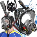 MASKA DO NURKOWANIA SNORKELINGU PEŁNOTWARZOWA CZARNA - SR256