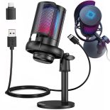 MIKROFON GAMINGOWY USB DO KOMPUTERA POP-FILTER POJEMNOŚCIOWY WYCISZ FUNKCJA
