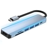 HUB ADAPTER ROZDZIELACZ USB-C 7W1 HDMI USB C 3.0 KART SD MICRO 100W 4K
