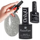 LAKIER DO PAZNOKCI HYBRYDOWY Z POŁYSKIEM UV METALICZNY SZARY ONLYU 7,3ML