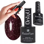 LAKIER DO PAZNOKCI HYBRYDOWY CZARNY BURGUND Z POŁYSKIEM UV ONLYU 7,3ML