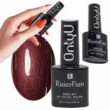 BURGUNDOWY HYBRYDOWY LAKIER DO PAZNOKCI Z BROKATEM POŁYSK UV ONLYU 7,3ML
