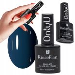 NIEBIESKI CIEMNY LAKIER DO PAZNOKCI HYBRYDOWYCH Z POŁYSKIEM UV ONLYU 7,3ML