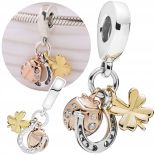 ZAWIESZKA BIEDRONKA KONICZYNA PODKOWA SYMBOLE SZCZĘŚCIA AMULET PREZENT 3SZT