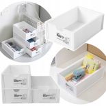 ORGANIZER NA BIURKO PUDEŁKO SZUFLADA SLIM DRAWER BOX BIAŁE 1SZT PIĘTROWANE