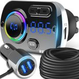 TRANSMITER BLUETOOTH FM SAMOCHODOWY 2X SZYBKA ŁADOWARKA USB-C AUX ROZMOWY -E663