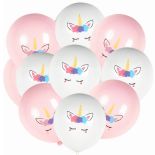 BALONY LATEKSOWE JEDNOROŻEC RÓŻOWE I BIAŁE DEKORACJA IMREZA 6SZT 35CM BOHO