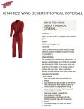 Kombinezon ochronny 60140 RED WING DESERT/TROPICAL COVERALL