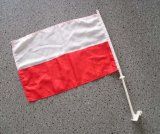 Flaga biało-czerwona z uchwytem na szybę samochodową 30 x 40 cm