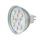 Żarówka MR16 12 led 5050 12V DC 2W zimna biała hurtownia led Premium Lux